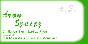 aron szeitz business card